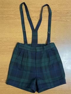 seagullkids 幼稚園 サスペンダー付き パンツ 120cm チェック柄 - 5