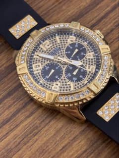 GUESS メンズ 腕時計 ゴールド ブラック ストーンのサムネイル