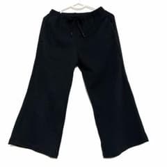 GUキッズ ロングパンツ ブラック リブ素材 ウエストゴム 110センチ黒のサムネイル