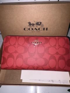COACH 長財布 シグネチャー レッド - メルカリ