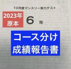 サピックス6年10月度マンスリー実力テスト2023年原本❗️成績報告書