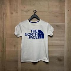 THE NORTH FACE ノースフェイス 半袖Tシャツ 白 青M ビッグロゴ