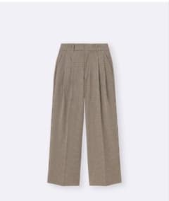 チェック柄 ワイドパンツ ベージュ系のサムネイル
