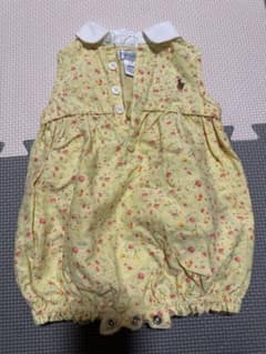 【美品】ラルフローレン　花柄イエローロンパースのサムネイル
