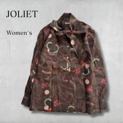 希少 東京ブラウス JOLIET ヴィンテージ ボウタイブラウス 総柄 レトロのサムネイル