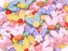 【No.12】デコパーツまとめ売り うさ耳 リボン フルーツ 50個のサムネイル