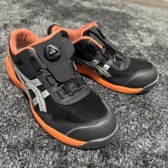 ASICS BOA 安全靴 ブラック/オレンジ　ウィンジョブ　人気色のサムネイル