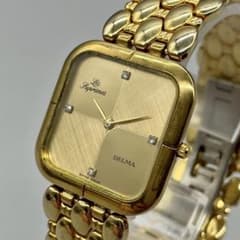 新品電池✨️DELMA les supremes ビジュー ゴールド金具 スクエア 新品電池✨️DELMA les supremes ビジュー ゴールド金具 スクエア