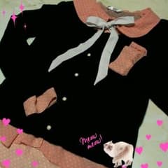 夢展望☆綺麗めカーディガン*シフォンブラウス*タイリボン３点セット♪のサムネイル