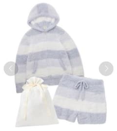美品(gelato pique)ジェラート3ボーダーパーカ＆ショートパンツSET