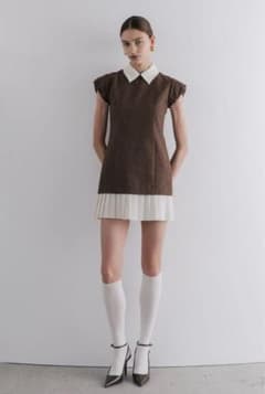 【新品未使用タグ付】Leopold Tweed Dress brown Mサイズ 新品未使用タグ付】Leopold Tweed Dress brown Mサイズ - メルカリ