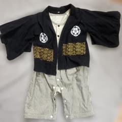 和風着物スタイル 袴ロンパース　80センチ　こどもの日のサムネイル