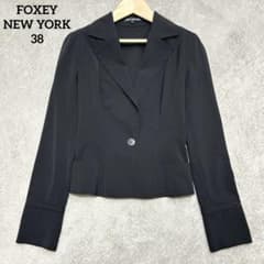 美品FOXEY NEW YORKレディース洗えるテーラードジャケットブラック38