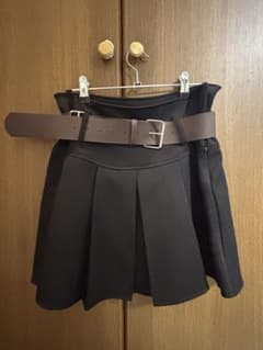 w closet ベルト付き プリーツミニスカート インナーパンツ　ブラックのサムネイル