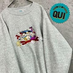 レア 90s US古着◯フリントストーン 刺繍スウェットトレーナー メンズL 