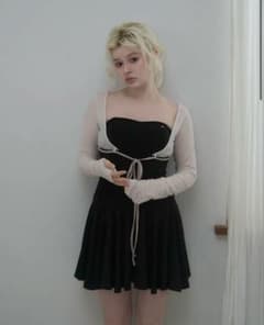 andmary Lona ribbon mini dress - メルカリ