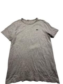 古着多少汚れありレディースラコステ丸首Tシャツグレー3のサムネイル