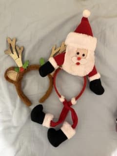 クリスマス カチューシャ 2点セット サンタ トナカイ(バラ売り可)のサムネイル