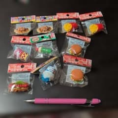 お値下げ中！おもしろ消しゴム（食べ物）10点セットのサムネイル
