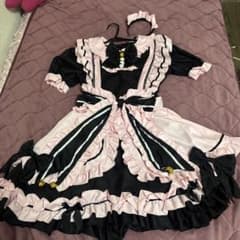 フリル　メイド服 ピンク　ブラック　黒　コスプレのサムネイル