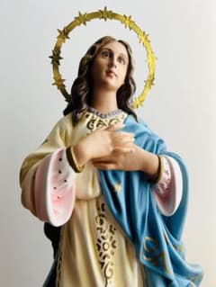 超超希少美45.3cm】✞無原罪の御宿り 胸に手を当てる聖母マリア