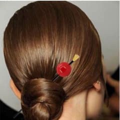 赤玉かんざし 一本型  まとめ髪 和装髪飾り ヘアアクセサリーのサムネイル