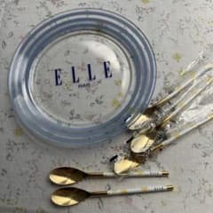 ELLE ストライプ皿とスプーンセットのサムネイル