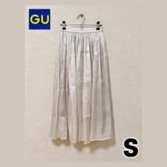 GU シャイニーギャザーロングスカート ナチュラル Sのサムネイル