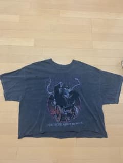 USA製　古着　ダメージTシャツ　黒のサムネイル