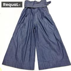 Re:quaL≡ リコール ワイド 変形 デニムパンツ コルセット風 ベルト付 