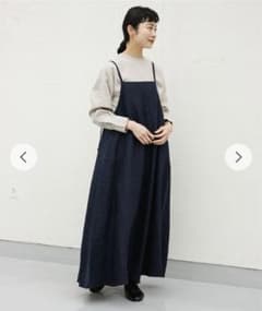 かぐれ　リネンキャミワンピース　ブラックのサムネイル