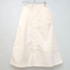 【ロペピクニック】フロントボタン Aライン ロングスカート 38 オフホワイト