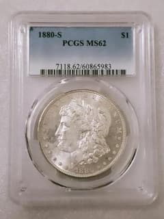 アメリカ　銀貨 1880-S　モルガン　シルバーダラー PCGS MS　62 アメリカ 銀貨 1880-S モルガン シルバーダラー PCGS MS 62 - メルカリ