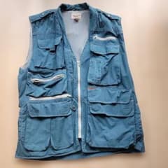 Woolrich フィッシングベスト XL ティールブルー 綿100%のサムネイル