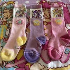 美品】 魔法つかいプリキュア靴下（ハイソックス）3足セット 16-18cm