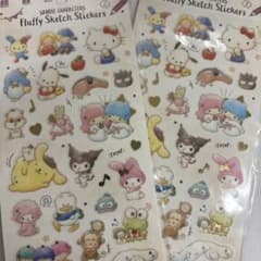 サンリオキャラクターズ フラッフィースケッチステッカーズ 2枚セット