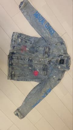 ZARA ペイント クラッシュ加工 【XL】パンダ デニムジャケット - メルカリ