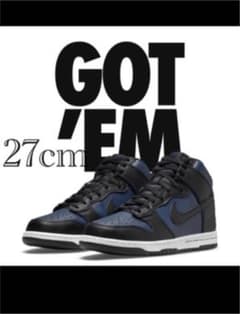 27cm FRAGMENT×NIKE DUNK HIGH MIDNIGHTのサムネイル