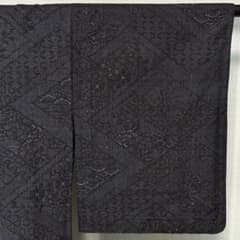 D849 本場結城紬 重要無形文化財 100亀甲 正絹 着物 単衣 極美品