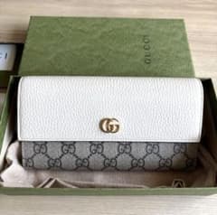MOKO さま・GUCCI グッチ マーモント 長財布 GG ホワイトバイカラー GUCCI グッチ マーモント 長財布 GG ホワイト バイカラー - メルカリ