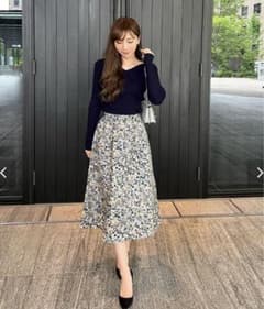 神戸レタス 岡部あゆみさんコラボ  フラワージャガードスカート M3718のサムネイル