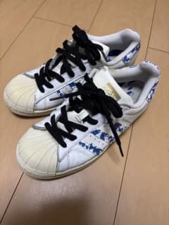 adidas Superstar ホワイト/ブルー スニーカーのサムネイル