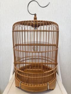 木製 鳥かご 円筒形のサムネイル