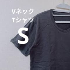 【USA製】100%コットン Vネック Tシャツ グレー Sサイズ（海外品）のサムネイル