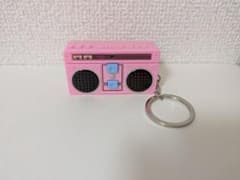 録音＆再生　ラジカセ キーホルダー ピンクのサムネイル