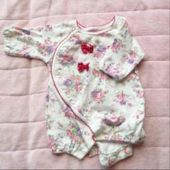 ✡花柄ロンパース  新生児用のサムネイル