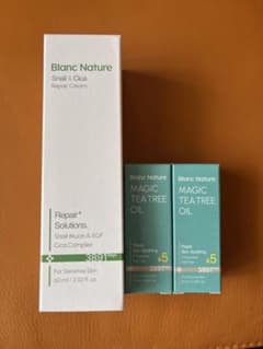 【新品】Blanc Nature リペアクリーム＆ティーツリーオイル セットのサムネイル