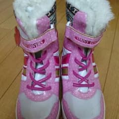 送料込み　美品♡スノーブーツ ピンク 滑り止め付 防寒 22のサムネイル