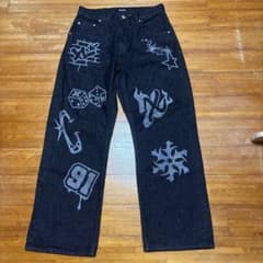 XLARGE グラフィック デニムパンツ ブラックのサムネイル