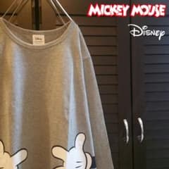 良好★Disney／ミッキーマウス 抱き付きプリント 長袖Tシャツ／L sizeのサムネイル